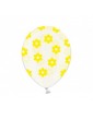 Balon helowy w kwiatki - przeźroczysty