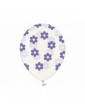 Balon helowy w kwiatki - przeźroczysty